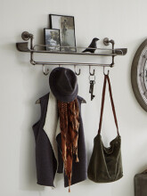 Wandgarderobe >Pipe< in Anthrazit aus Metall - 95x34x16cm (BxHxT)