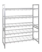Regal >Jasper 2< in alu aus Stahlrohr - 80x38x30cm...