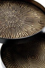 Satztisch >Celle< (2er-Set) in schwarz-kupfer aus Stahlrohr, Metall - 38/48 (H)