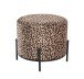 Fußhocker >Leo< in schwarz-bunt aus MDF, Metall, Textilgewebe - 40cm (H)