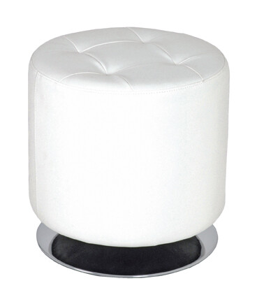 Hocker >Rondo< in chrom-weiß - 40cm (H)