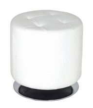 Hocker >Rondo< in chrom-weiß - 40cm (H)