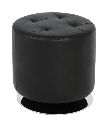 Fußhocker >Rondo< in chrom-schwarz - 40cm (H)