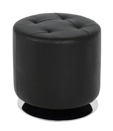 Fußhocker >Rondo< in chrom-schwarz - 40cm (H)