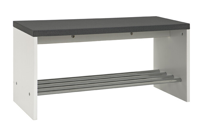 Sitzbank >Martin< in granitoptik-chrom aus MDF. Stahl - 81x40x30cm (BxHxT)