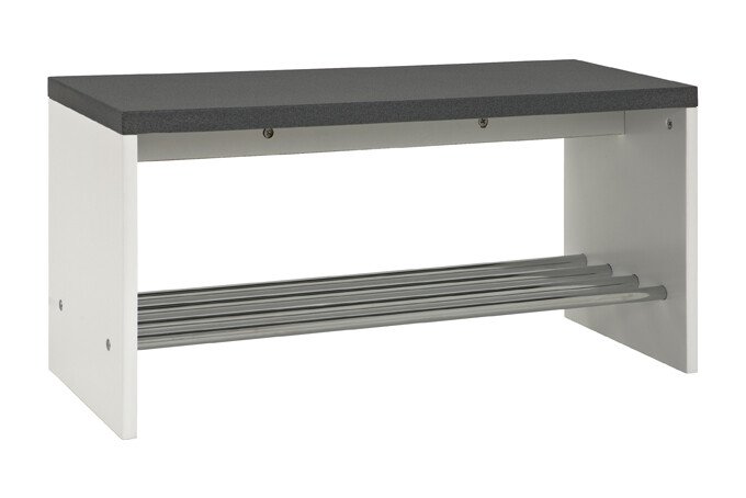 Sitzbank >Martin< in granitoptik-chrom aus MDF. Stahl - 81x40x30cm (BxHxT)