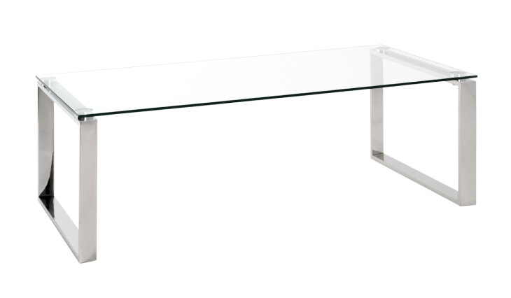 Couchtisch >David 2< in Edelstahl aus Edelstahl, Glas 8 mm - 120x40x60cm (BxHxT)