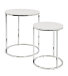 Beistelltisch >Merlin< in chrom-weiß aus Stahl, MDF - 40/50cm (H)