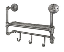 Garderobe >Pipe 2< in Anthrazit aus Stahl -...