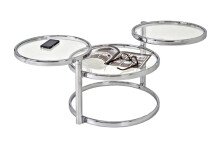 Couchtisch >Ottawa< in Chrom aus Stahl, Glas -...