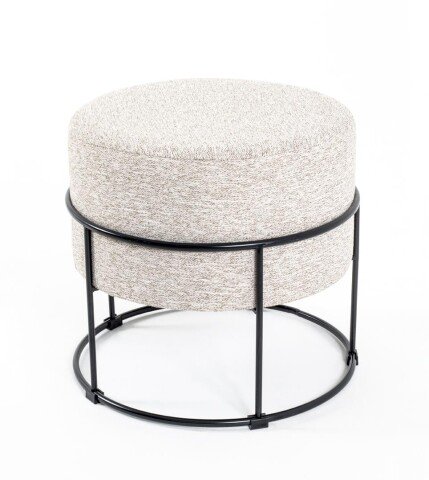 Fußhocker >Syke< in schwarz-creme-braun - 44 (H)