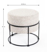 Fußhocker >Syke< in schwarz-creme-braun - 44 (H)