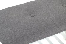 Sitzbank >Eder 2< in weiß-grau aus Bambus, Polyester - 100x44x30cm (BxHxT)