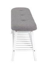 Sitzbank >Eder 2< in weiß-grau aus Bambus, Polyester - 100x44x30cm (BxHxT)