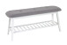 Sitzbank >Eder 2< in weiß-grau aus Bambus, Polyester - 100x44x30cm (BxHxT)