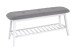 Sitzbank >Eder 2< in weiß-grau aus Bambus, Polyester - 100x44x30cm (BxHxT)