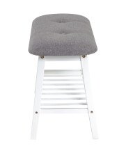 Sitzbank >Eder 1< in weiß-grau aus Bambus, Polyester - 60x44x30cm (BxHxT)