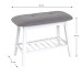 Sitzbank >Eder 1< in weiß-grau aus Bambus, Polyester - 60x44x30cm (BxHxT)