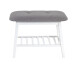 Sitzbank >Eder 1< in weiß-grau aus Bambus, Polyester - 60x44x30cm (BxHxT)