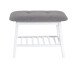 Sitzbank >Eder 1< in weiß-grau aus Bambus, Polyester - 60x44x30cm (BxHxT)