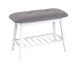 Sitzbank >Eder 1< in weiß-grau aus Bambus, Polyester - 60x44x30cm (BxHxT)