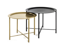 Satztisch >Oxford< in schwarz-gold aus Stahlrohr, Metall - 44/49cm (H)