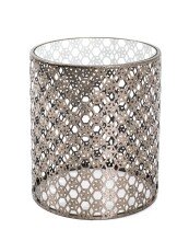 Beistelltisch in antikbronze aus Metall, Sicherheitsglas...