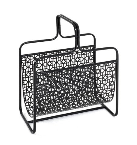 Zeitungsständer >Anni< in Schwarz aus Metall - 37x45x22cm (BxHxT)