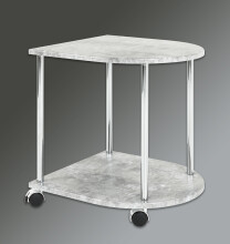 Beistelltisch >Marburg< in Betonoptik-chrom aus Stahl, MDF - 42x45x40cm (BxHxT)