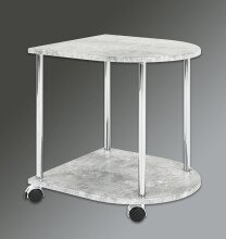 Beistelltisch >Marburg< in Betonoptik-chrom aus Stahl, MDF - 42x45x40cm (BxHxT)