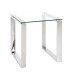 Beistelltisch >David 4< in Edelstahl aus Edelstahl, Glas 8 mm - 42x45x42 (BxHxT)