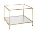 Beistelltisch in gold aus Stahlrohr, Spiegelglas, SHG 5 mm - 60x45x60cm (BxHxT)