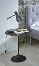 Beistelltisch >Anderlecht< in Schwarz aus Stahlrohr, Metall - 46cm (H)