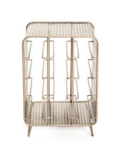 Weinregal >Wien< in gold aus Stahlrohr - 30x46x24cm (BxHxT)