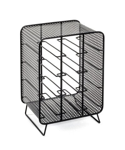 Flaschenregal >Wien< in Schwarz aus Stahlrohr - 30x46x24cm (BxHxT)