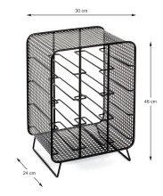 Flaschenregal >Wien< in Schwarz aus Stahlrohr - 30x46x24cm (BxHxT)