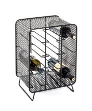 Flaschenregal >Wien< in Schwarz aus Stahlrohr - 30x46x24cm (BxHxT)