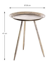 Beistelltisch in antikbronze aus Metall - 47cm (H)