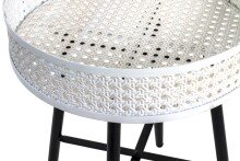 Beistelltisch >Wien< in schwarz-beige aus Stahl, Metall - 47cm (H)