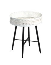 Beistelltisch >Wien< in schwarz-beige aus Stahl, Metall - 47cm (H)