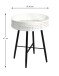 Beistelltisch >Wien< in schwarz-beige aus Stahl, Metall - 47cm (H)