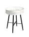 Beistelltisch >Wien< in schwarz-beige aus Stahl, Metall - 47cm (H)