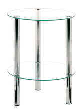 Beistelltisch >Emden< in Chrom aus Stahl, Glas -...