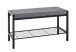 Sitzbank >Alia< in schwarz-grau aus Stahl, Textilgewebe - 80x48x32cm (BxHxT)