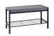 Sitzbank >Alia< in schwarz-grau aus Stahl, Textilgewebe - 80x48x32cm (BxHxT)