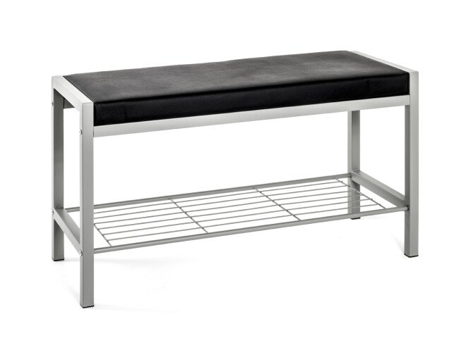 Sitzbank >Enya< in alu-schwarz - 80x48x32cm (BxHxT)