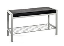 Sitzbank >Enya< in alu-schwarz - 80x48x32cm (BxHxT)