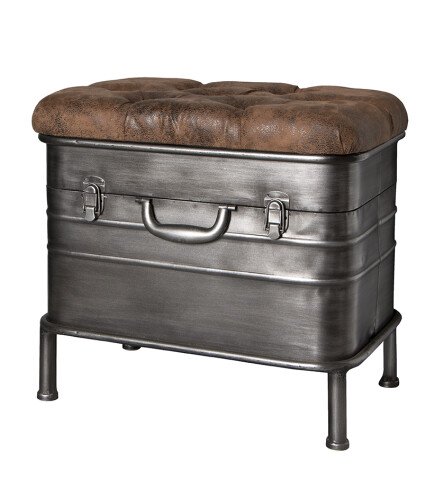 Sitzbank >Pipe< in anthrazit-braun - 51x48x34cm (BxHxT)