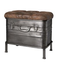 Sitzbank >Pipe< in anthrazit-braun - 51x48x34cm...