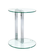 Beistelltisch >Artur< in Chrom aus Stahl, Glas 8mm...